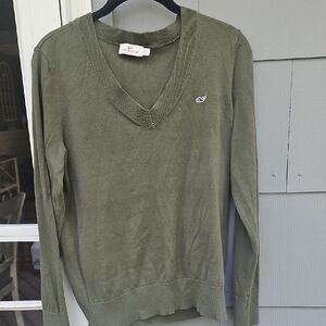Vineyard Vines Forest Green V-Neck Sweater